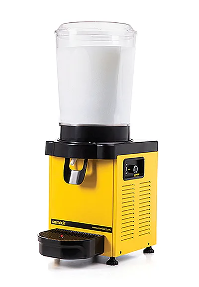 Samixir Panoramik Soğuk İçecek Dispenseri- Meşrubat Makinesi Analog - 10 Litre Sarı Gövde