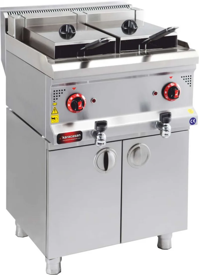 Karacasan Elektrikli Fritöz Dolaplı - 600 Serisi Ekonomik Çifli Fritöz - 9 + 9 Litre ''FİYAT SORUNUZ''