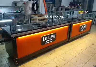 Çikolatalı Lokma Tezgahı - 4lü Çikolata Dolum Makinesi - 2 Parça Tezgah