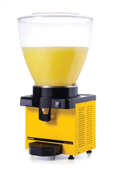 Samixir Panoramik Ayran - Meşrubat Makinesi Dijital - 40 Litre Sarı Gövde