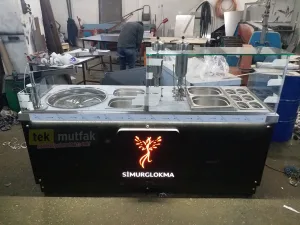 Çikolatalı Lokma Tezgahı - 2 Adet Çikolata Dolum Makinesi -  Tekparça 200 cm