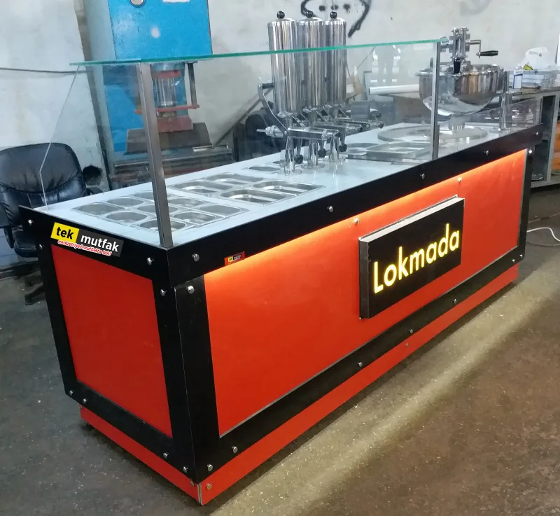Çikolatalı Lokma Tezgahı - 3'lü Çikolata Dolum Makinesi - Lokma Sunum Tezgahı