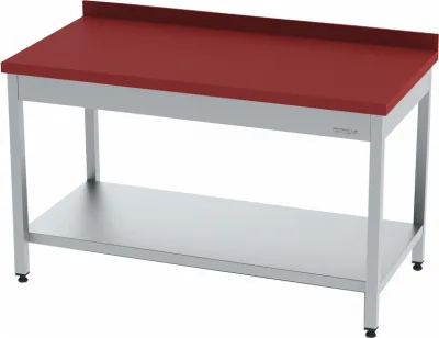 Polietilen Tablalı Paslanmaz Çalışma Tezgahı Taban Raflı Açık 200x60x85