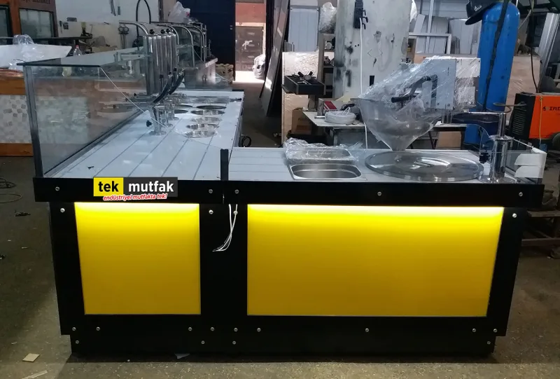 Çikolatalı Lokma Tezgahı - L Model 2 Parça Tezgah - 3 Adet Lokma Dolum Makinesi