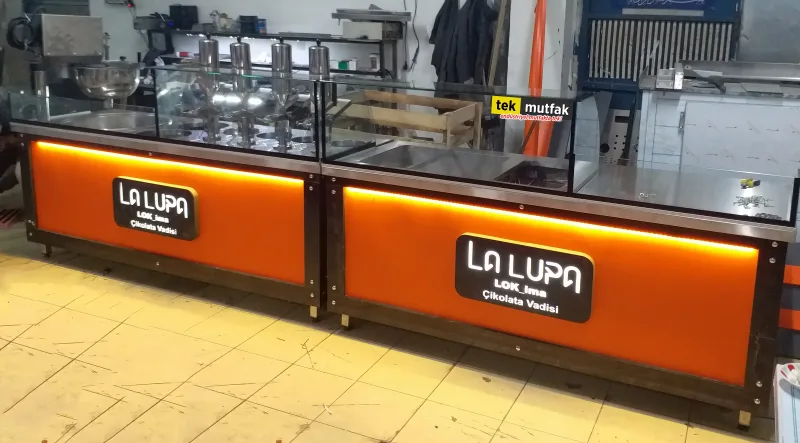 Çikolatalı Lokma Tezgahı - 4lü Çikolata Dolum Makinesi - 2 Parça Tezgah