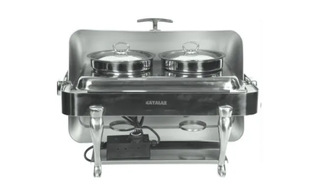 Kayalar Rolltop Kapak Chafing Dish - Reşo 2'li Çorbalık 180 Derece Açılır Kapaklı Jel Yakıtlı '' Fiyat Sorunuz ''