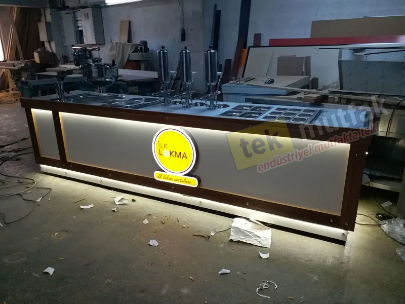 Çikolatalı Lokma Tezgahı - 3 Adet Lokma Dolum Makinesi - Tek Parça Tezgah