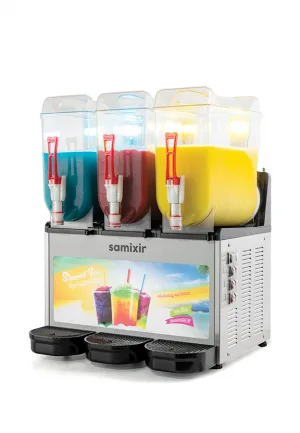 Samixir Allure Triple Ice Slush, Granita, Buzlaş &amp; Karsambaç Makinesi 12+12+12 L, İnox