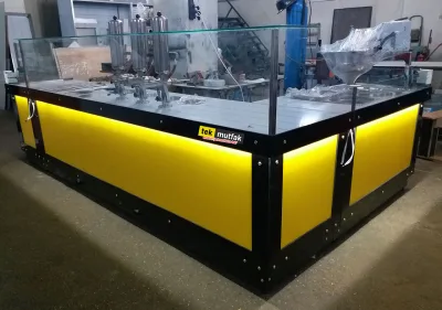 Çikolatalı Lokma Tezgahı - L Model 2 Parça Tezgah - 3 Adet Lokma Dolum Makinesi