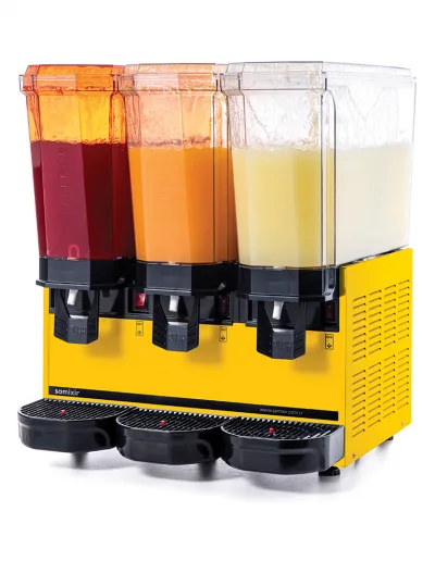 Samixir 3'lü Şerbet - Limonata Makinesi - 60 Litre Sarı Gövde Ş+Ş+Ş