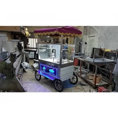 Pilav Arabası Çorba Bölmeli Tenteli Tavuklu Pilav Arabası