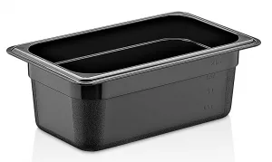 Polikarbon Siyah Gastronom Küvet 1/4 - 100 mm