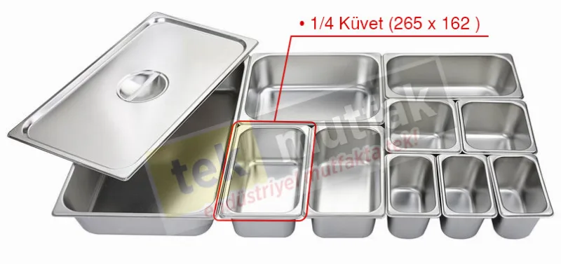 Gastronom Küvet Kapağı Contalı Sızdırmaz 1/4