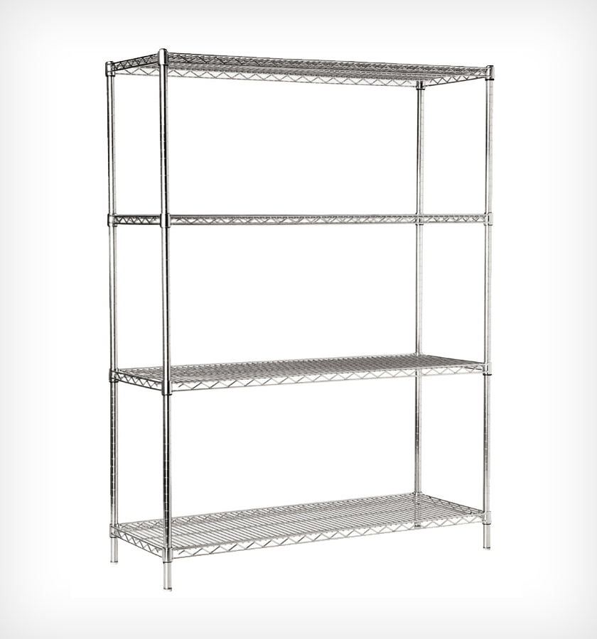 İstif Rafı Demonte 4 Katlı Tel Raf 304 Paslanmaz Çelik 61x183x183