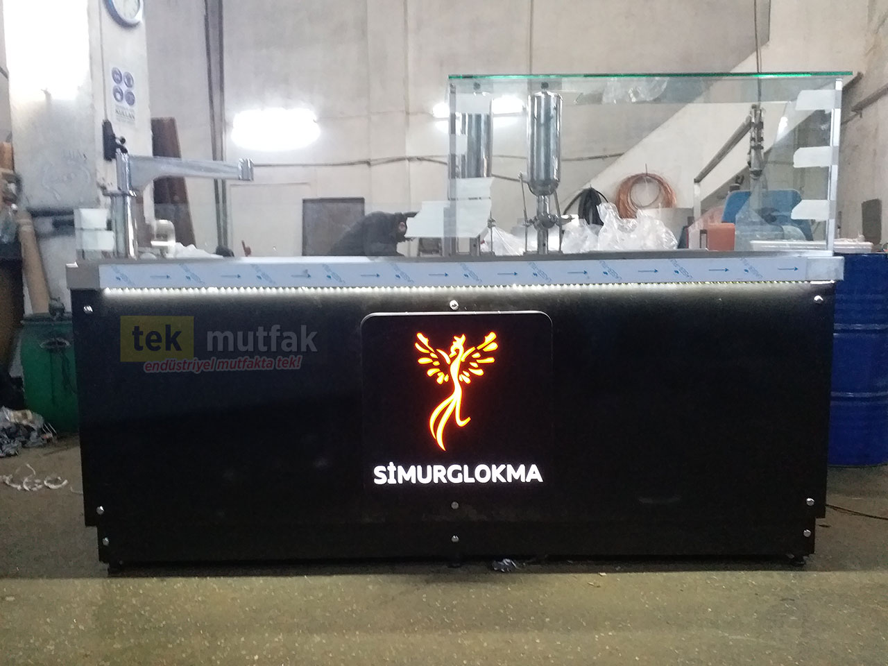 Çikolatalı Lokma Tezgahı - 2 Adet Çikolata Dolum Makinesi -  Tekparça 200 cm